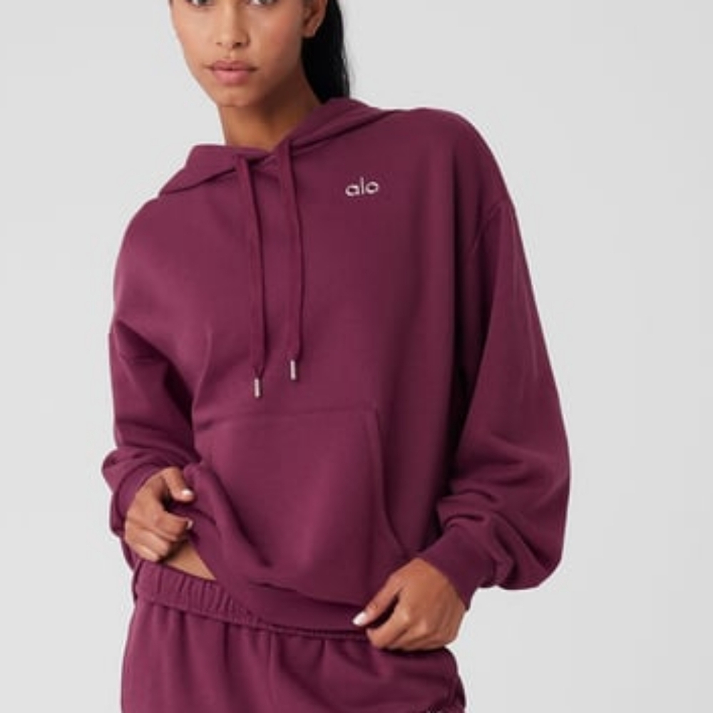 ALO Accolade Hoodie Size S in Wild Berry